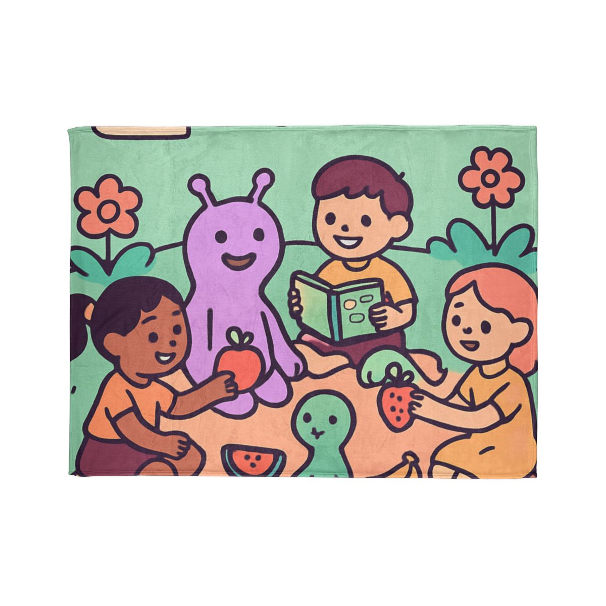 Galactic Garden Picnic personalized cozy blankets