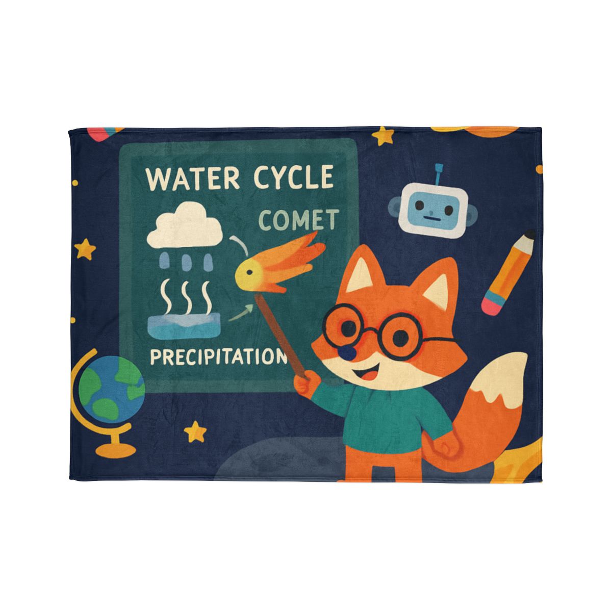 Comet Classroom With Professor Fox trendy patterned blankets