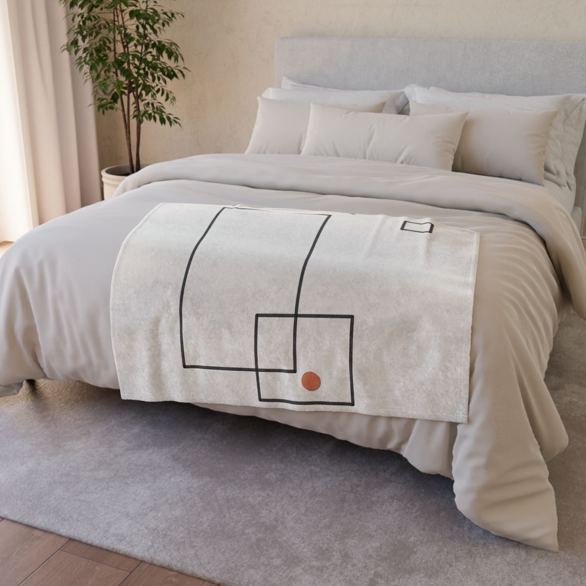 Offset Frame And Quiet Arc soft fleece blankets