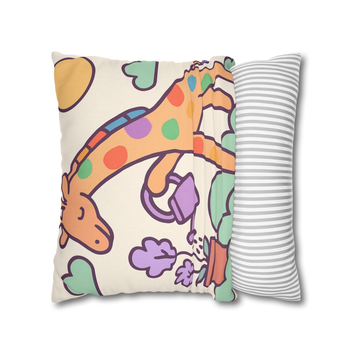 Cloud Garden With Rainbow Giraffe trendy patterned pillow cases