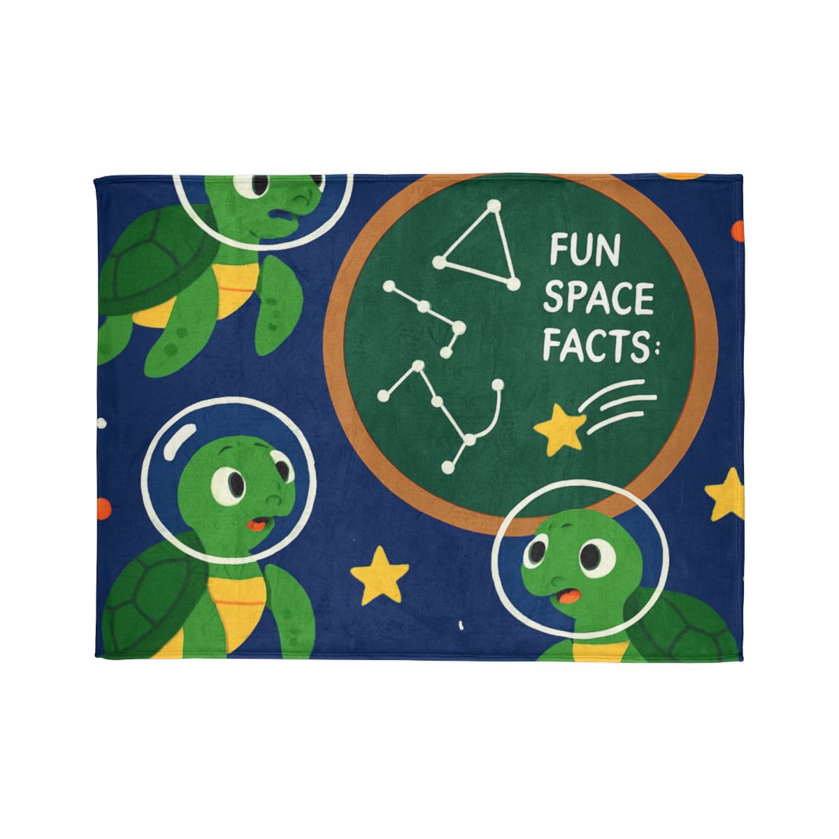 Space School Of Curious Sea Turtles trendy patterned blankets