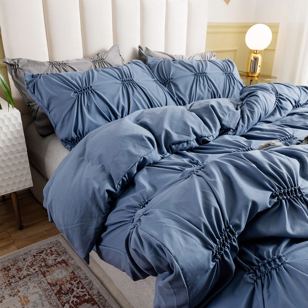Pintuck Elastic Duvet Cover Set