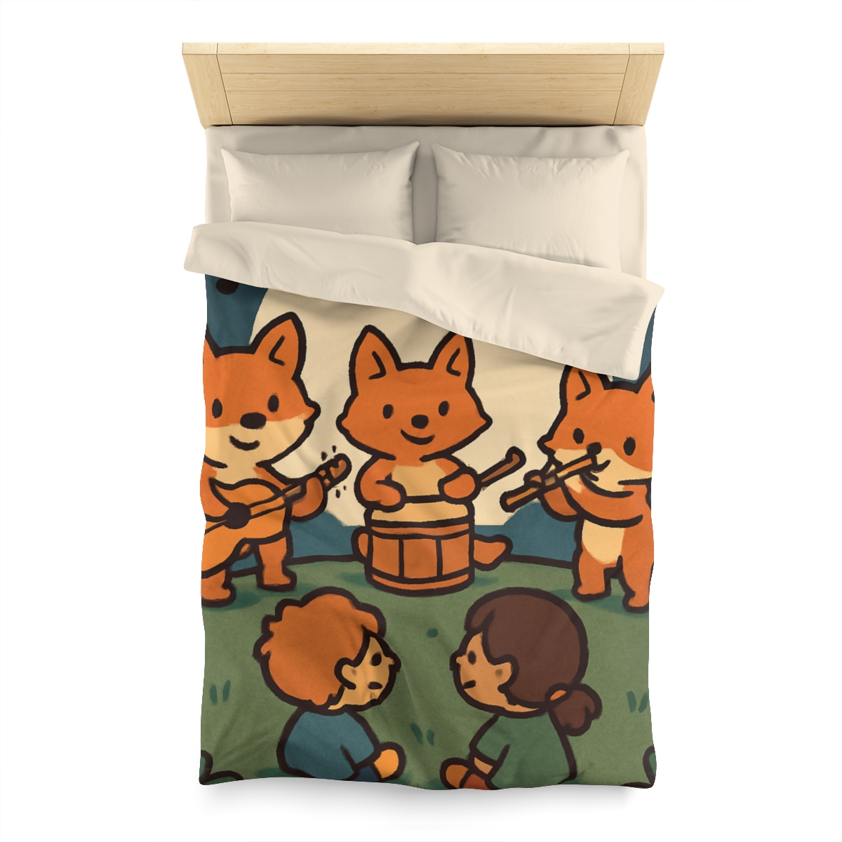 Moonlight Music Fox Band designer printed duvets