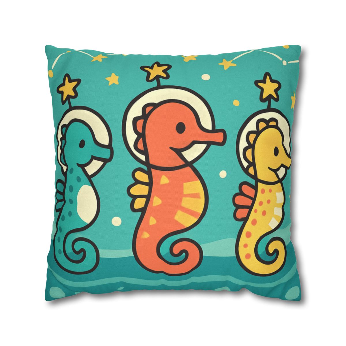 Starship Seahorse Parade soft cotton pillow cases