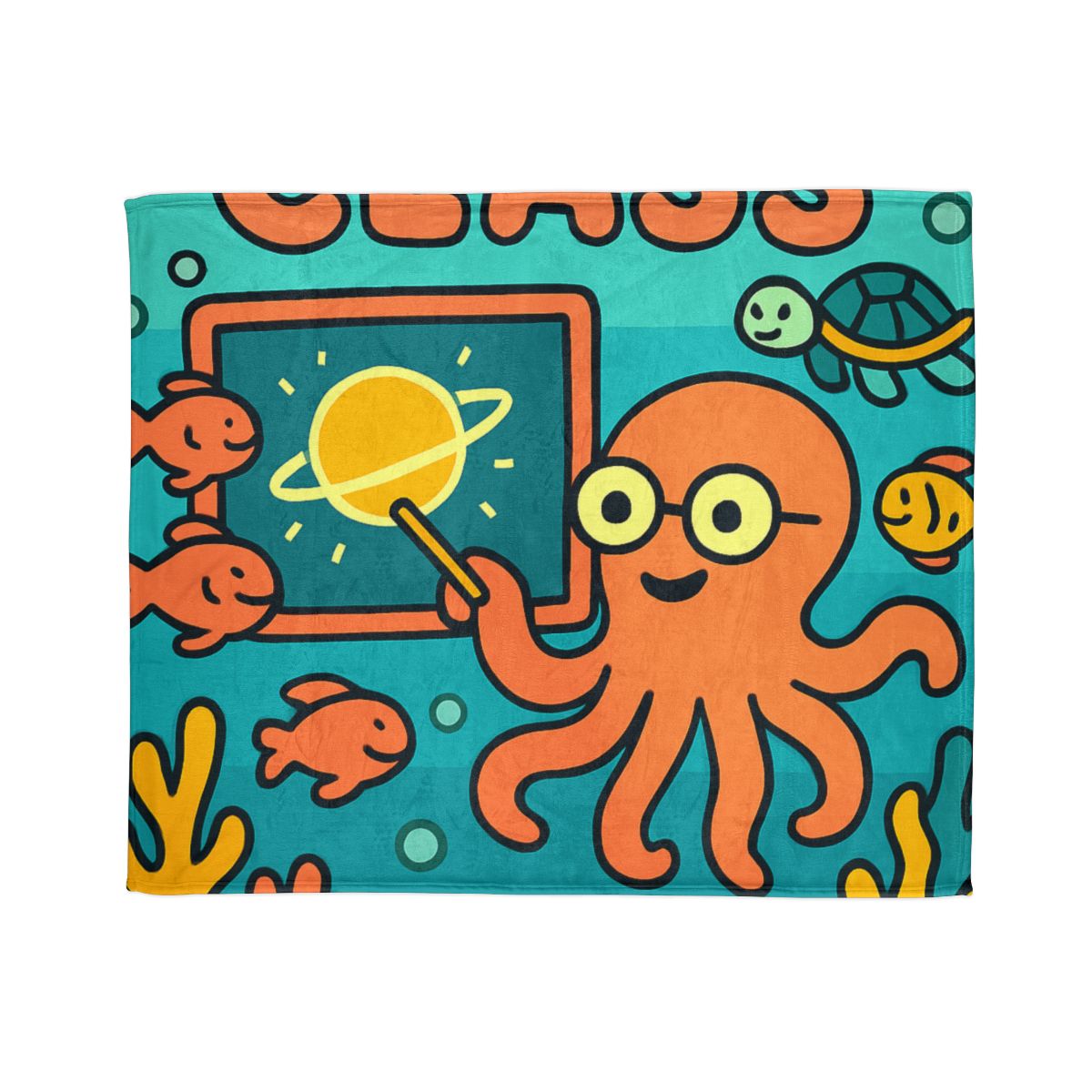 Cosmic Coral Reef Classroom soft fleece blankets