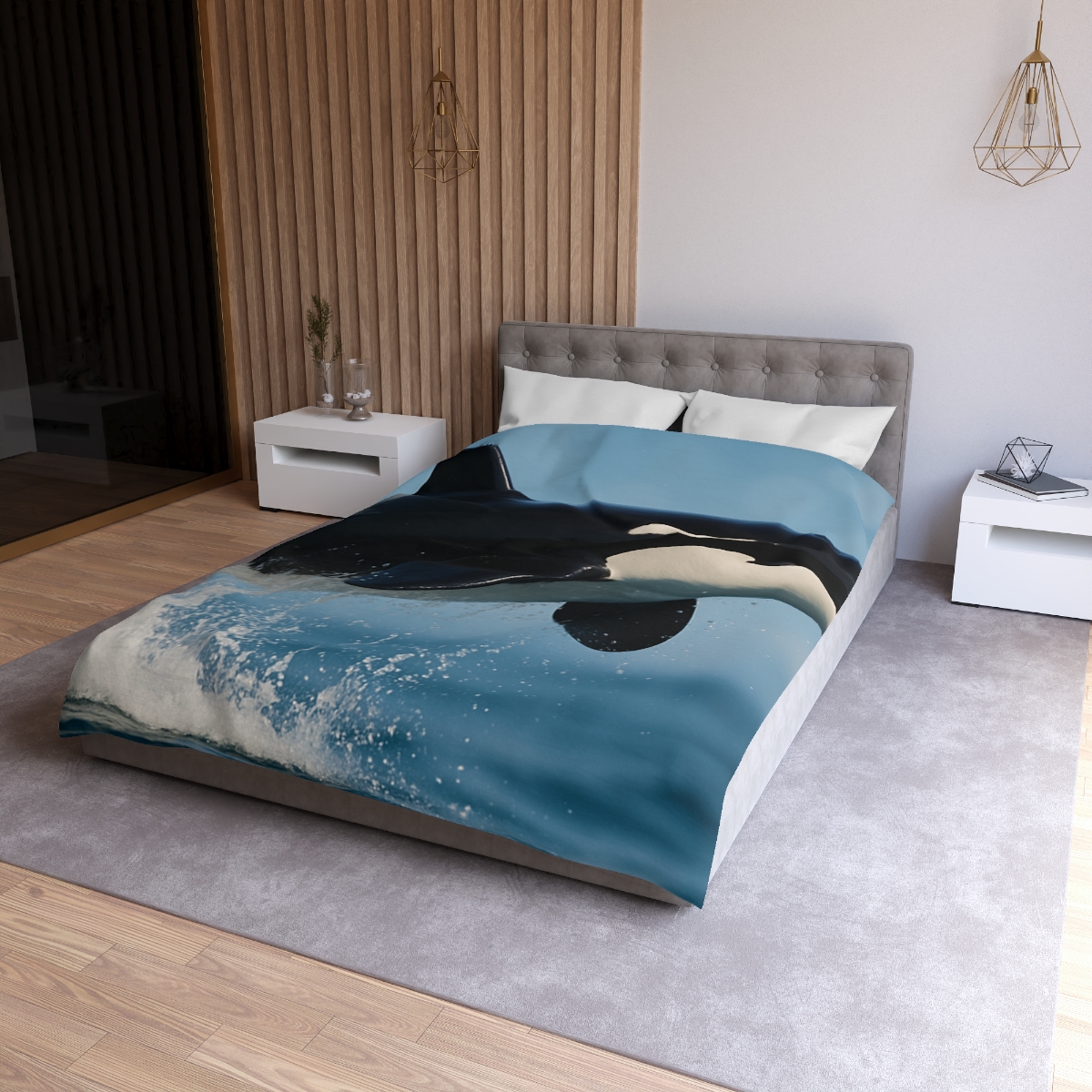 Tidal Monarch Orca custom duvets