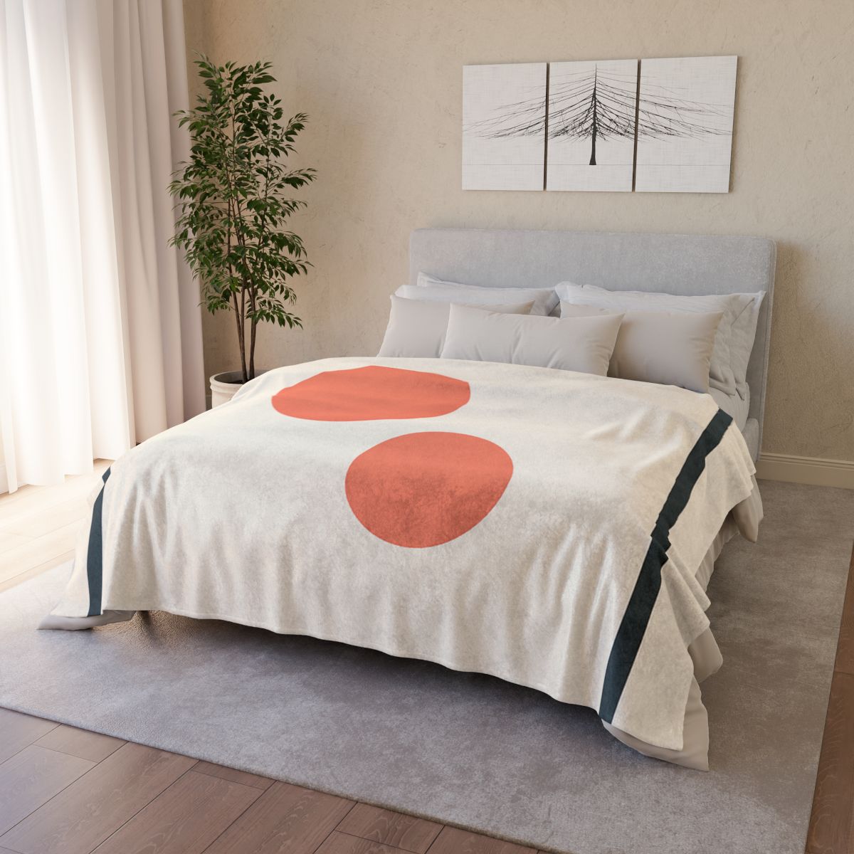 Asymmetric Frame Gap With Two Discs soft fleece blankets