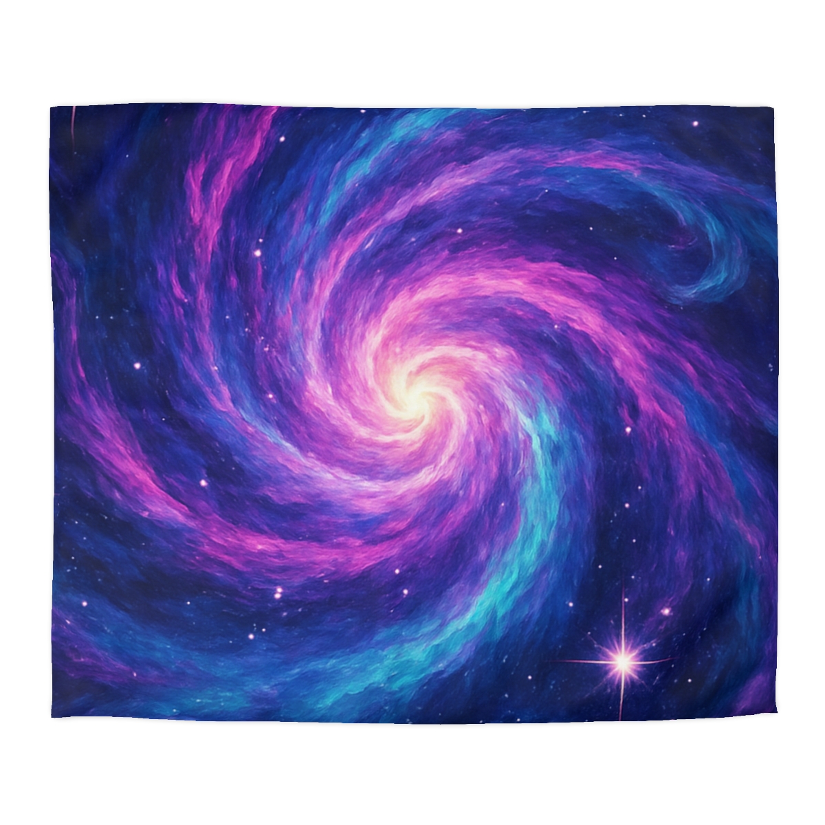 Nebula Spiral Haze designer printed duvets