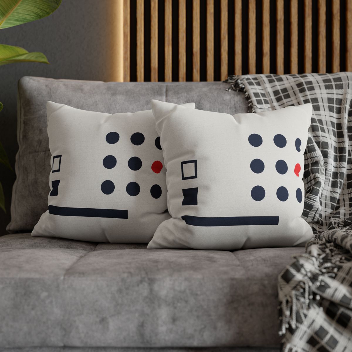 Missing Cell Dot Grid With Long Bar personalized pillow covers