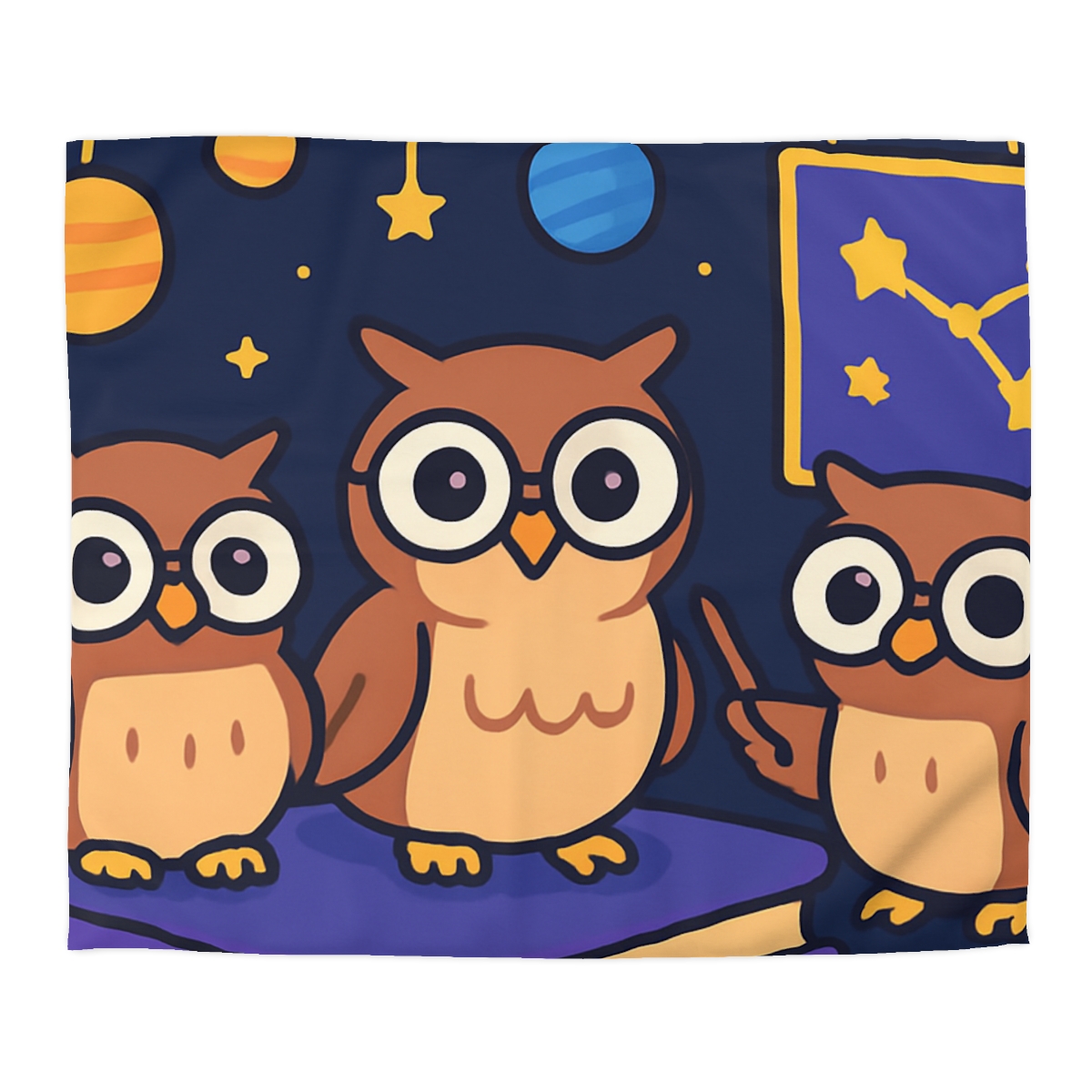 Galaxy Library Of The Wise Owls warm winter duvets