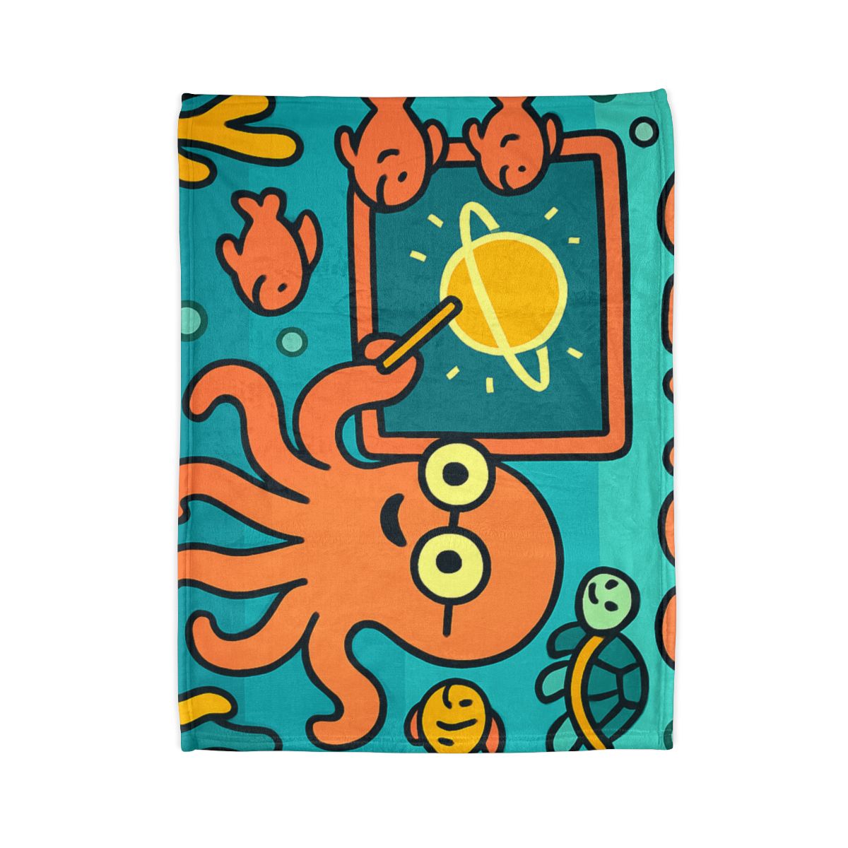 Cosmic Coral Reef Classroom soft fleece blankets