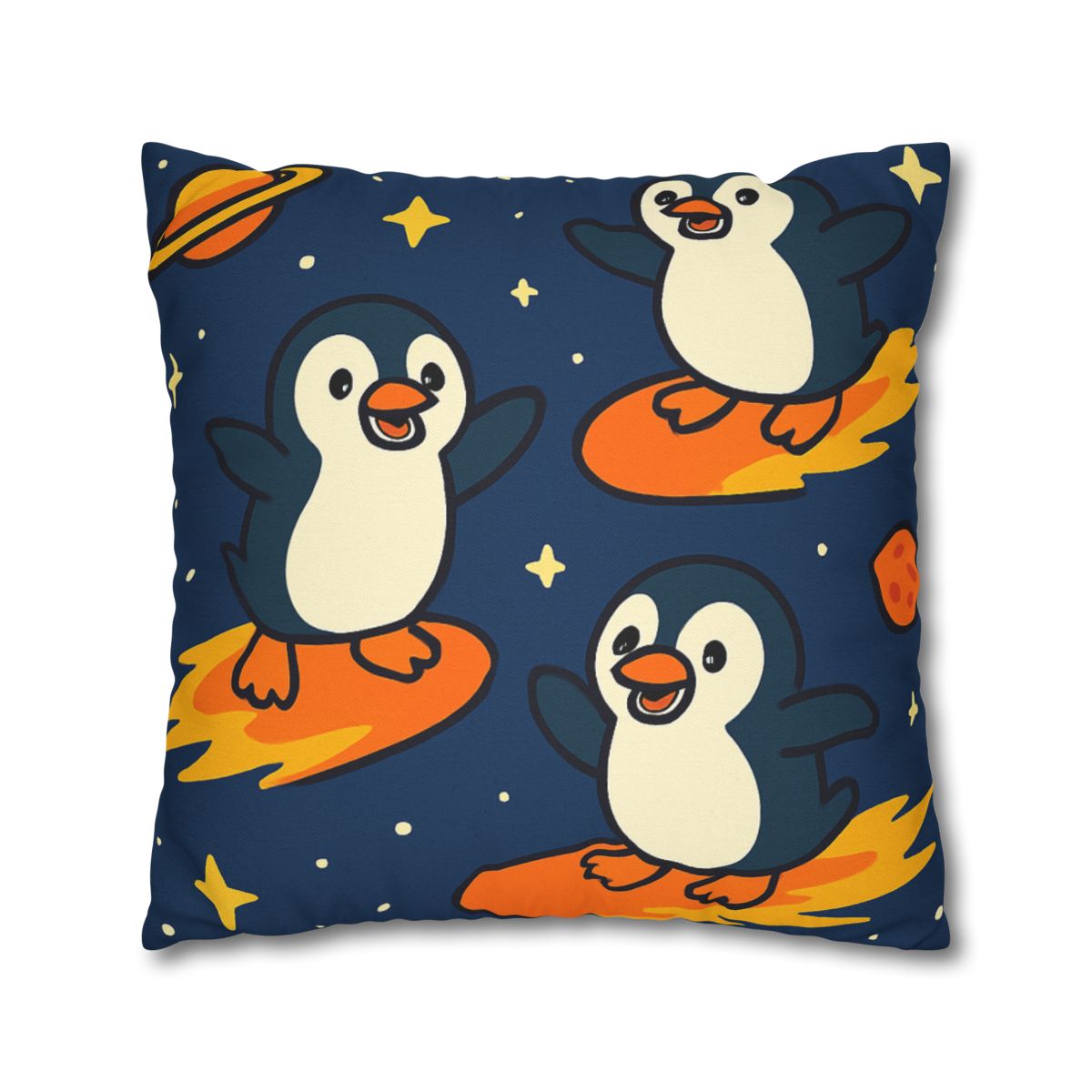 Comet Surfing Penguin Patrol comfortable bedding pillow covers