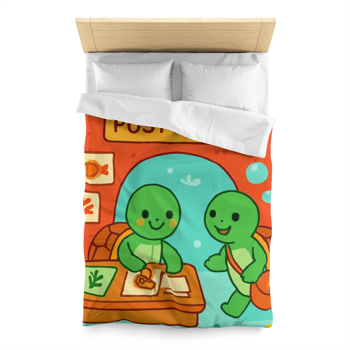 Coral Reef Post Office Run By Sea Turtles unique patterned duvets