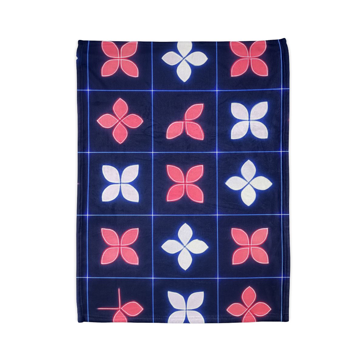 Quantum Blossom Grid warm winter blankets
