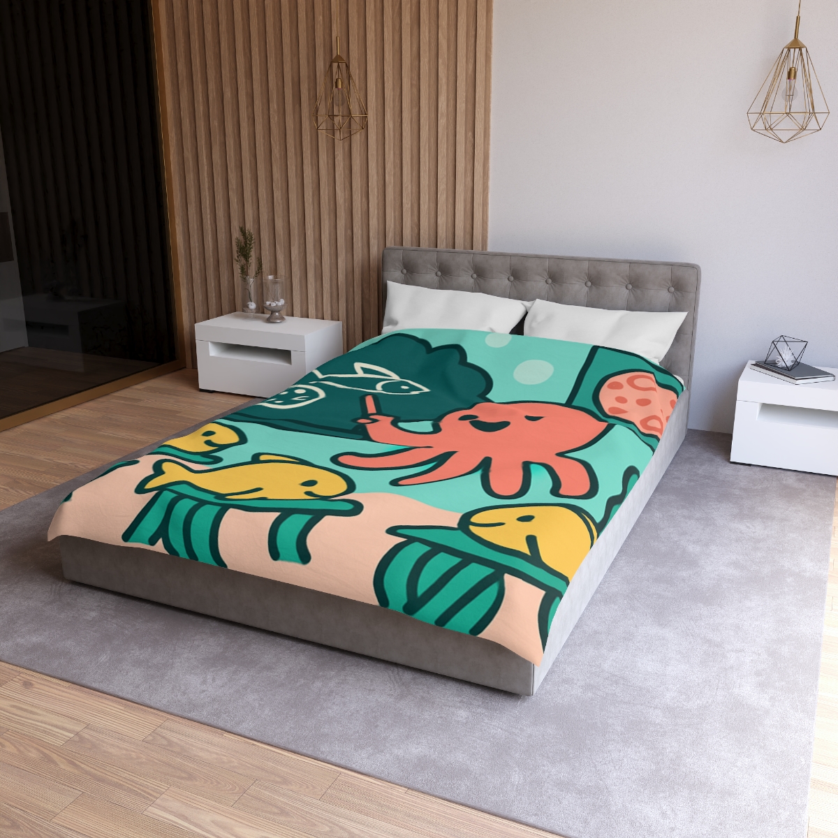 Cosmic Coral Classroom custom duvets