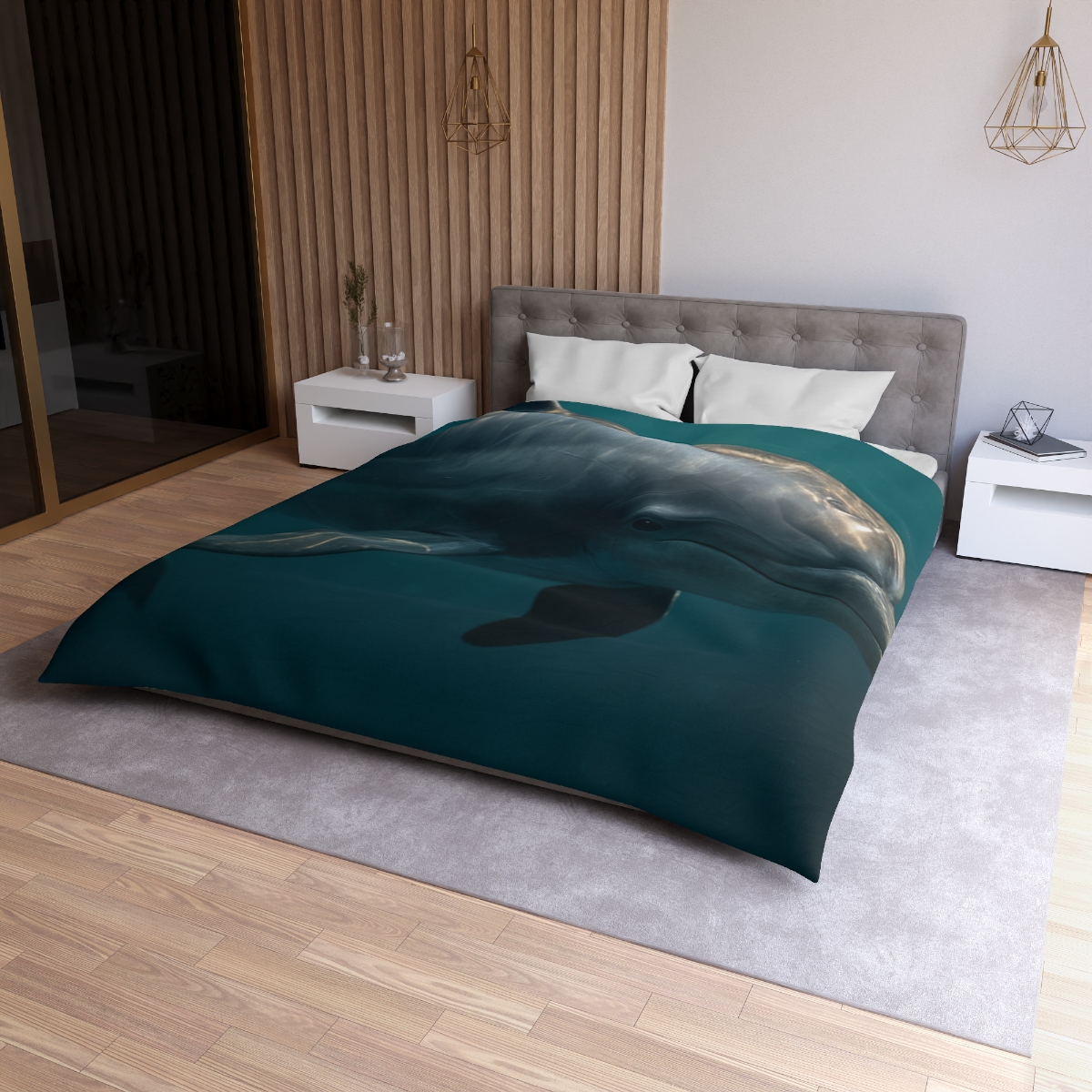 Nebula Drift Bottlenose Dolphin soft comforter duvets