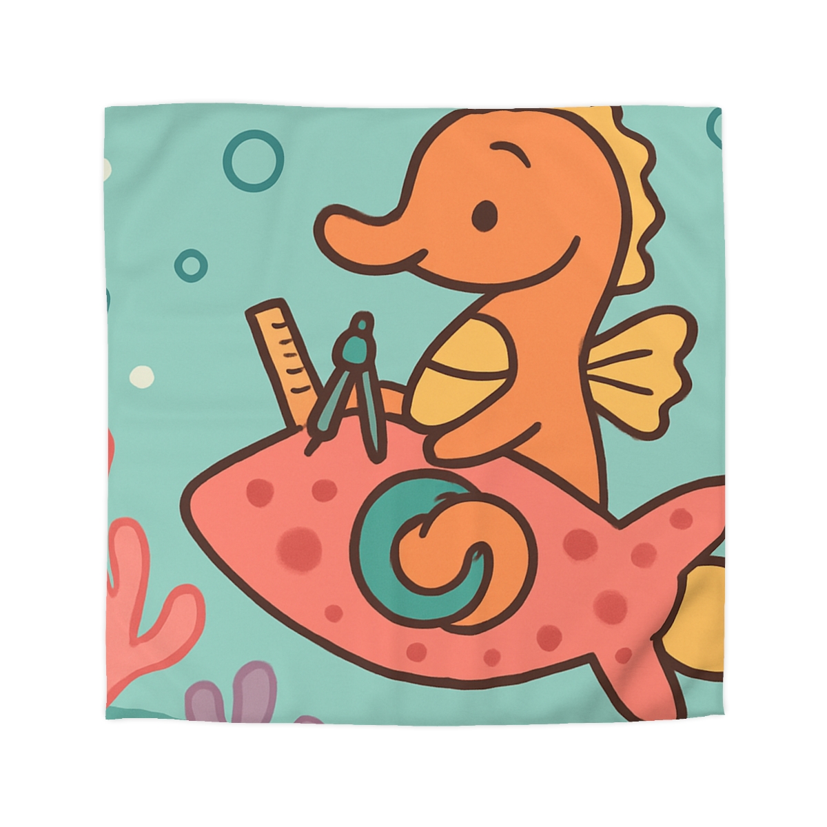 Coral Rocket Seahorse trendy bedroom duvets
