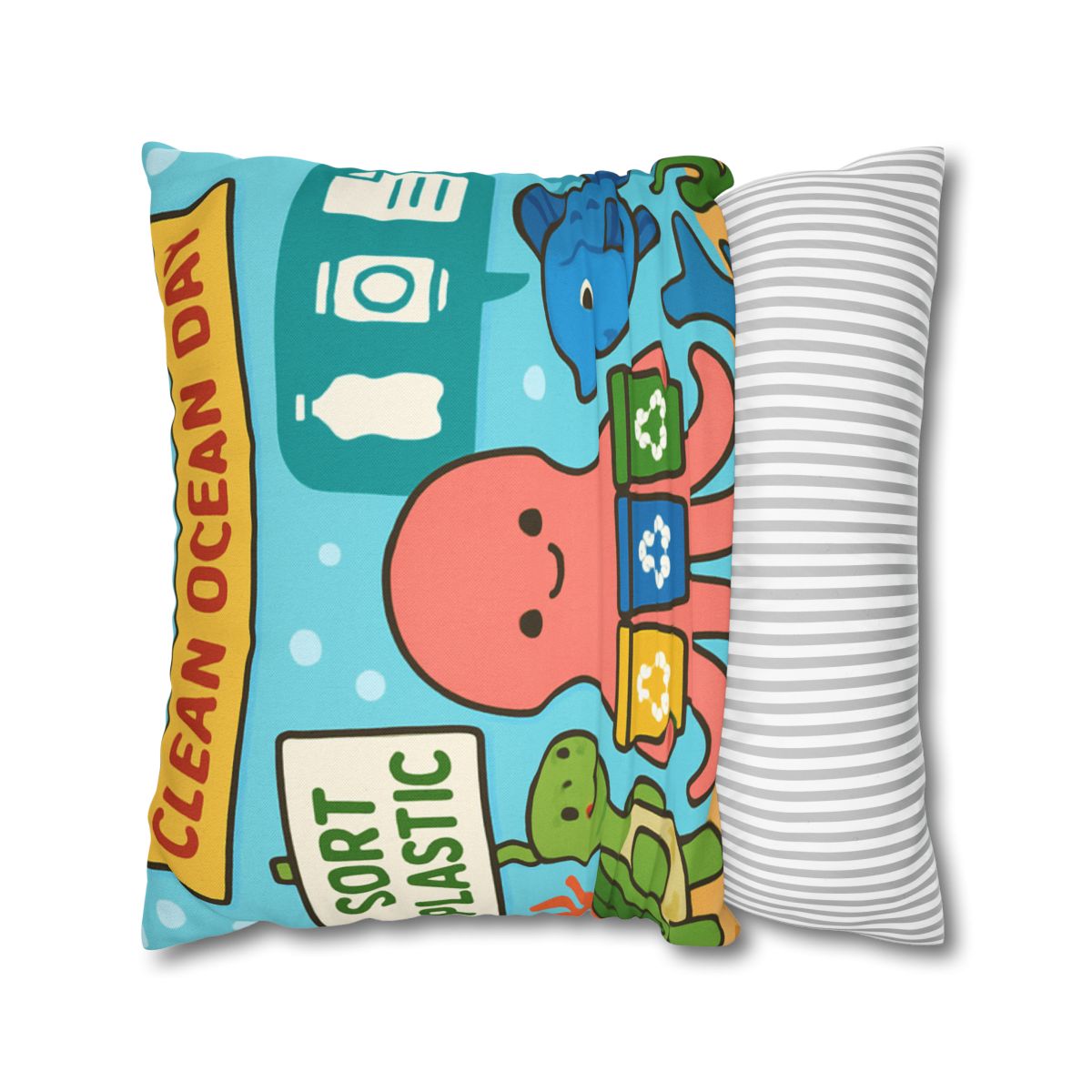 Coral Reef Recycling Parade stylish decorative pillowcases
