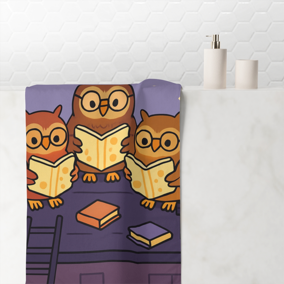 Lunar Library Owls custom towels