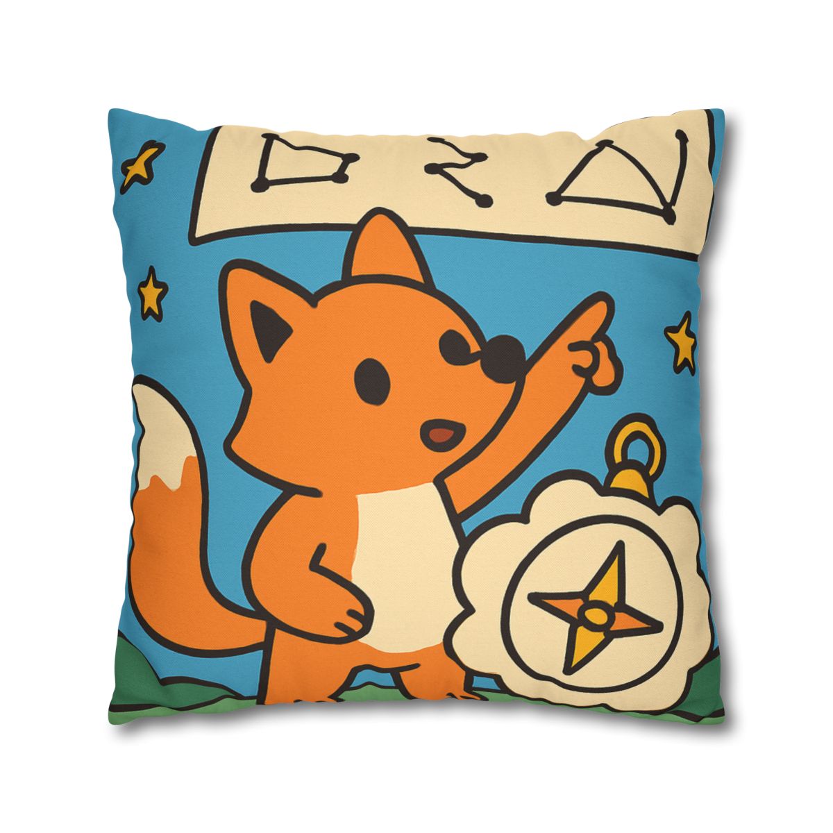 Sky Map Fox And The Cloud Compass designer print pillow cases