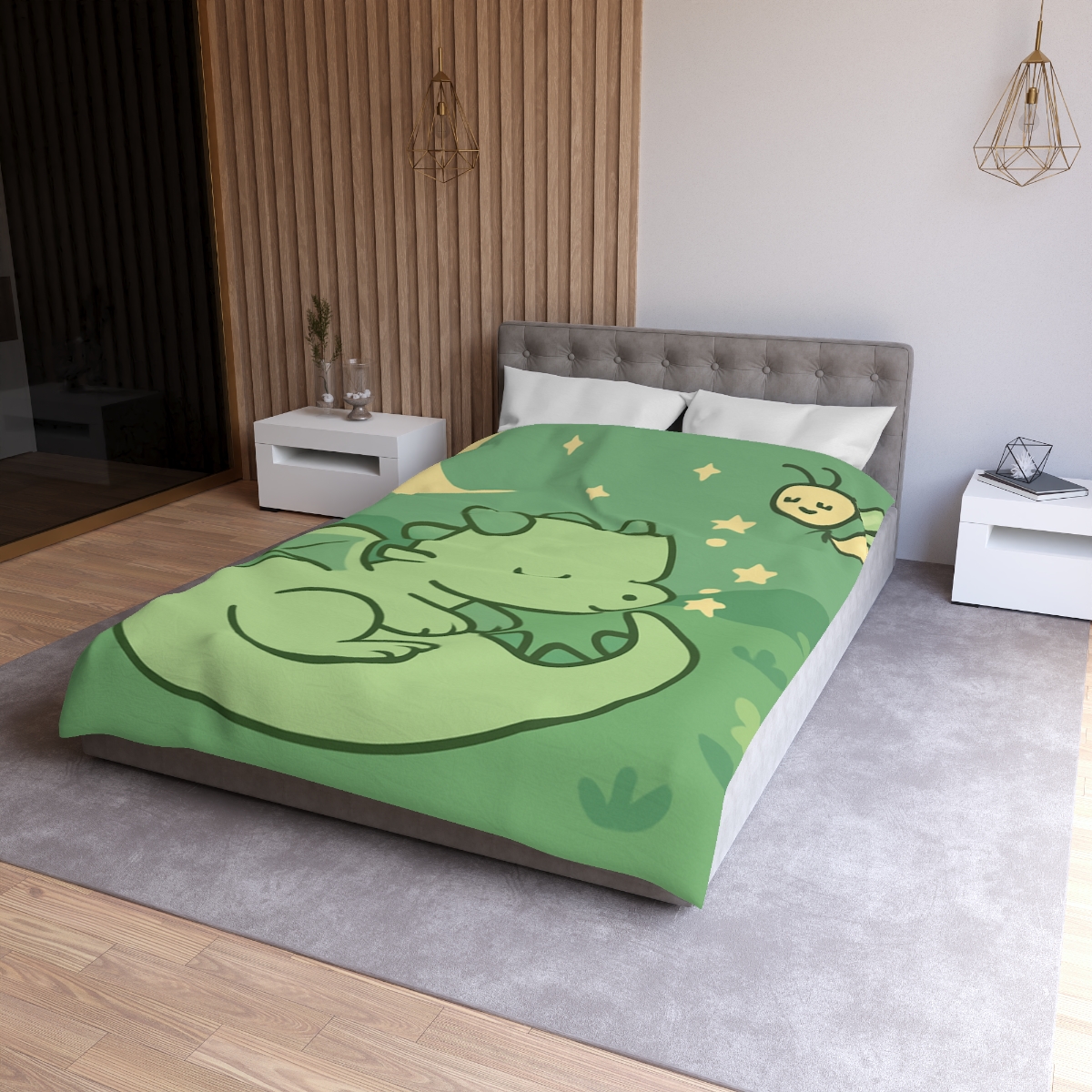 Moonlight Meadow Dragon personalized bedding duvets