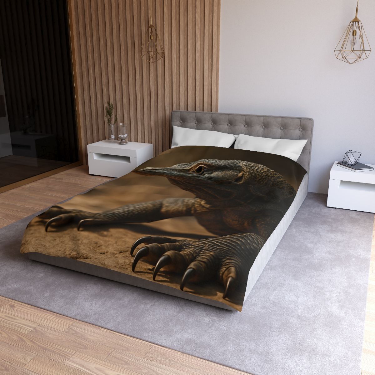 Ancient Sentinel Komodo Dragon personalized bedding duvets