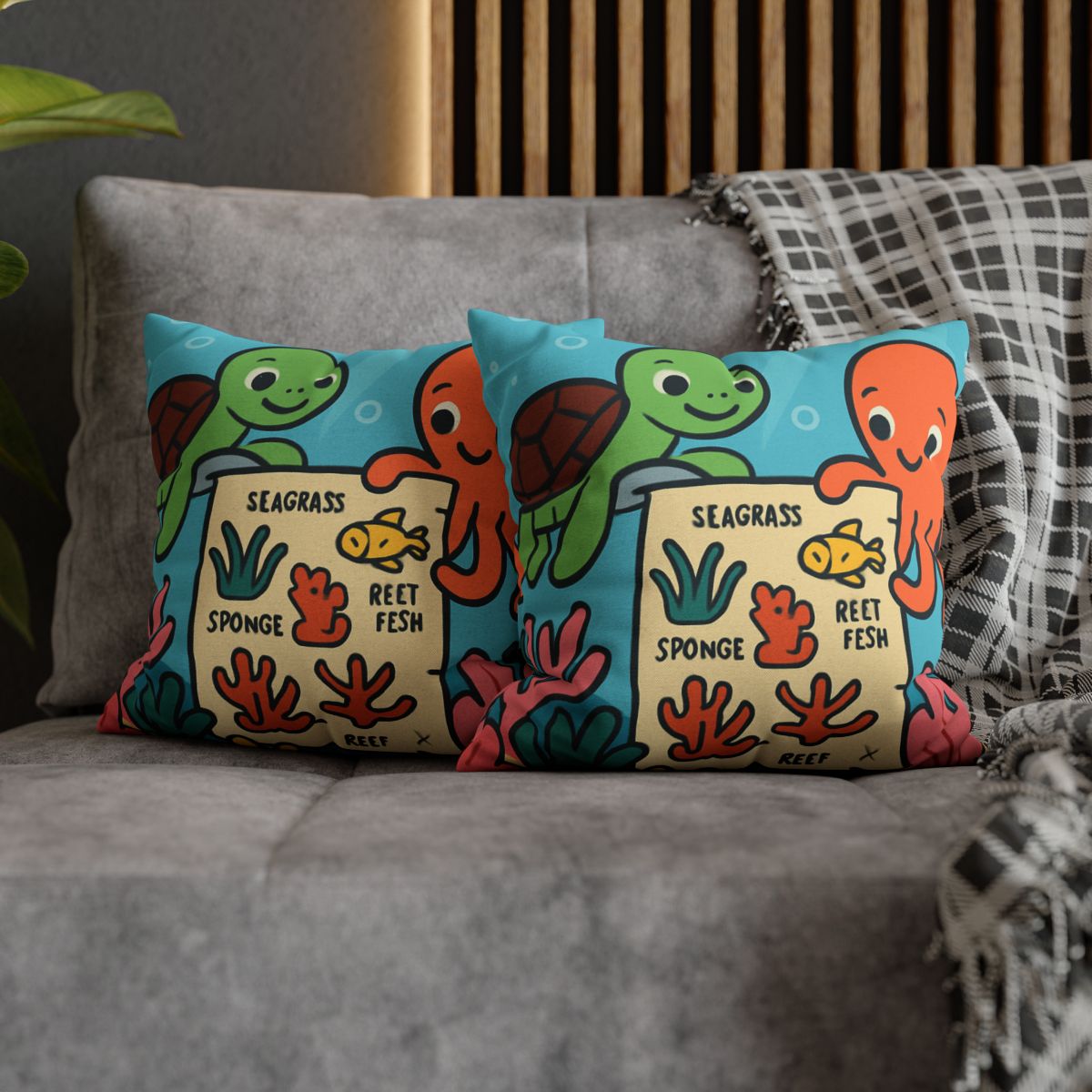 Coral Reef Map Makers comfortable bedding pillow covers