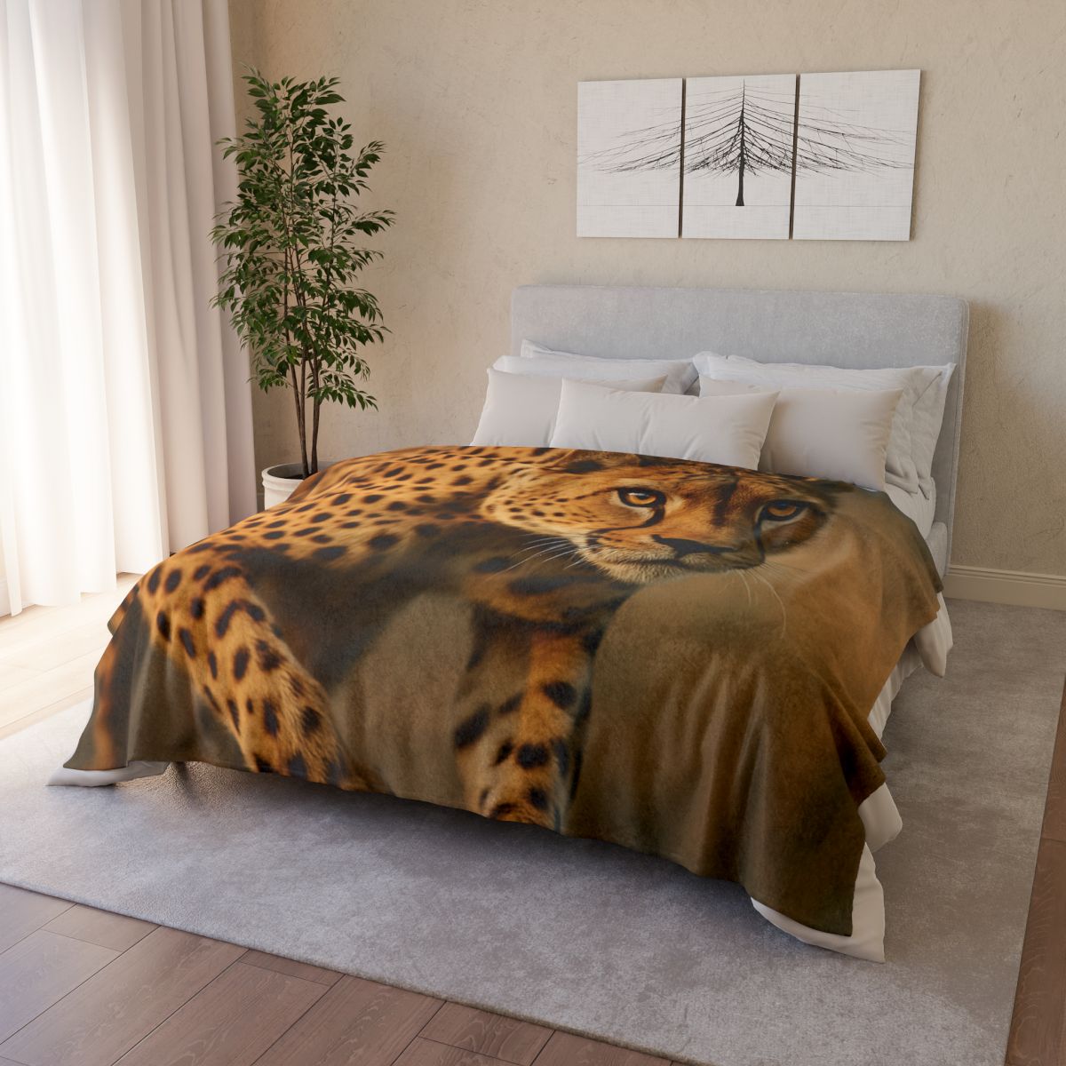 Dawn Racer Cheetah designer printed blankets