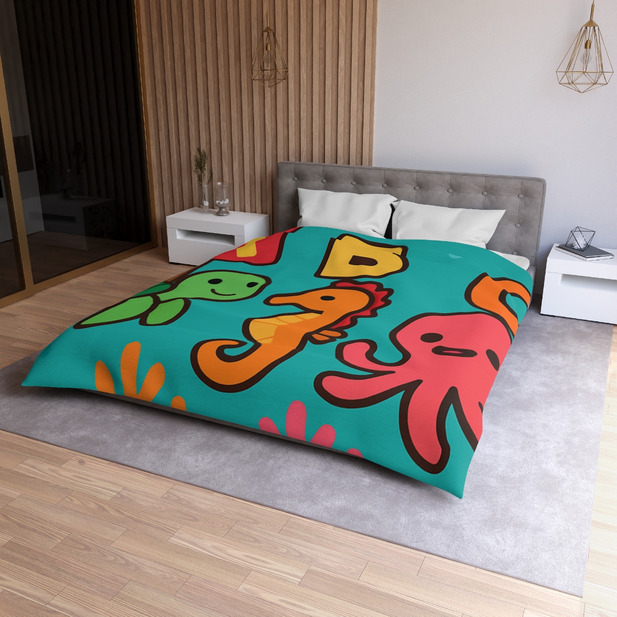 Coral Reef Alphabet Parade custom duvets