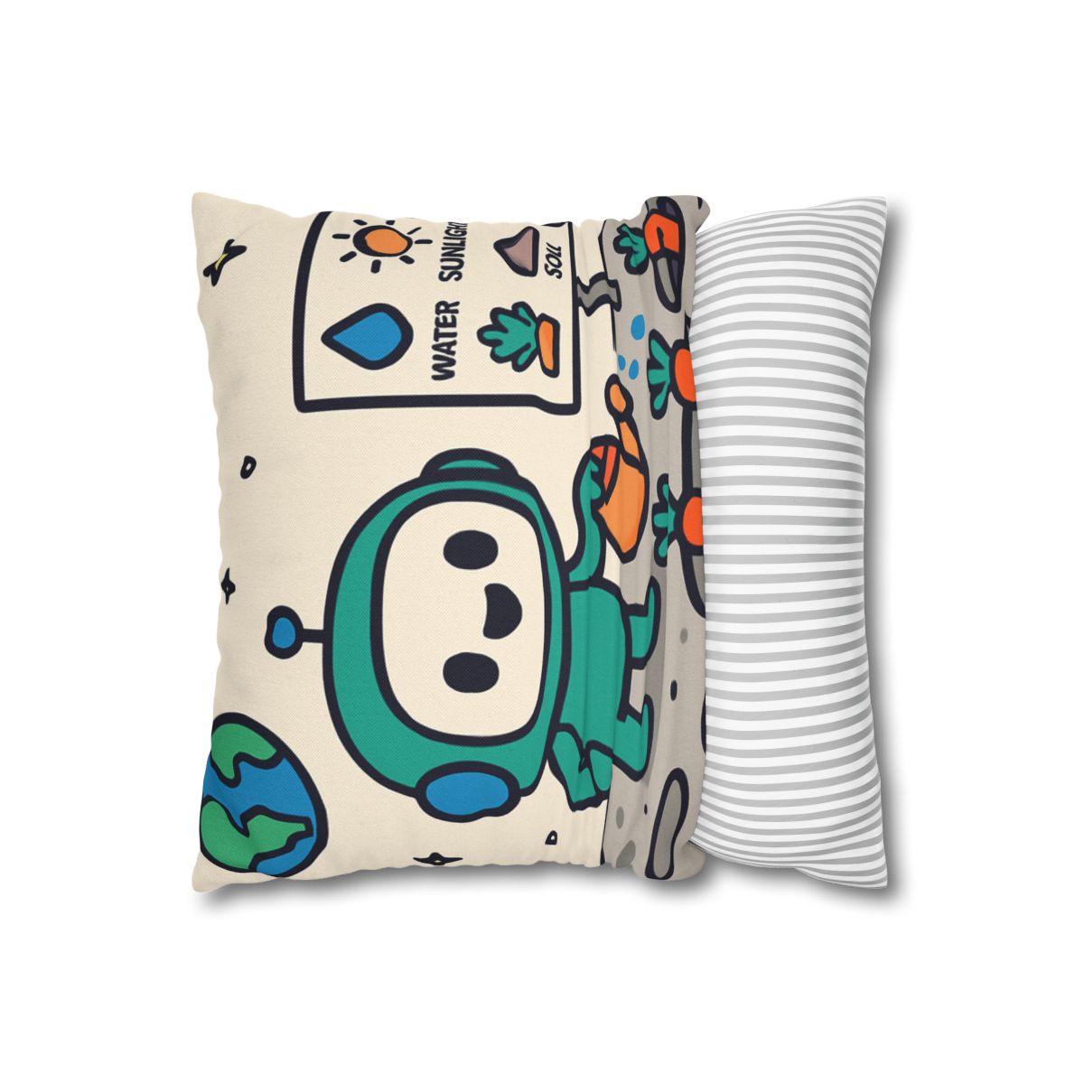 Moon Garden Robot Growing Crater Carrots unique gift pillow cases