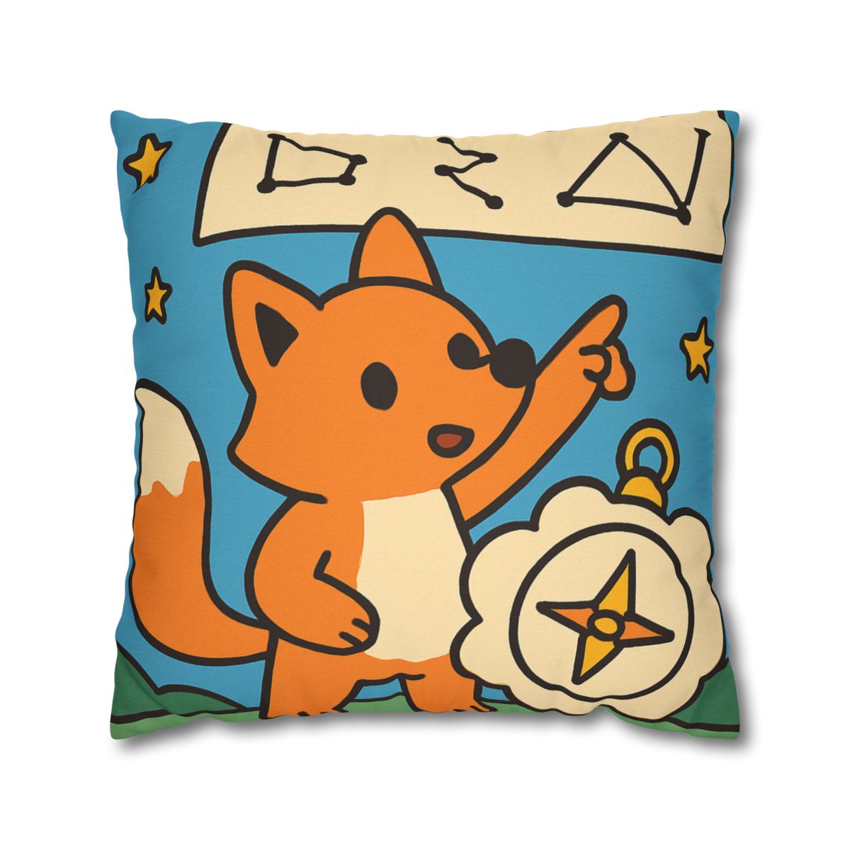 Sky Map Fox And The Cloud Compass designer print pillow cases