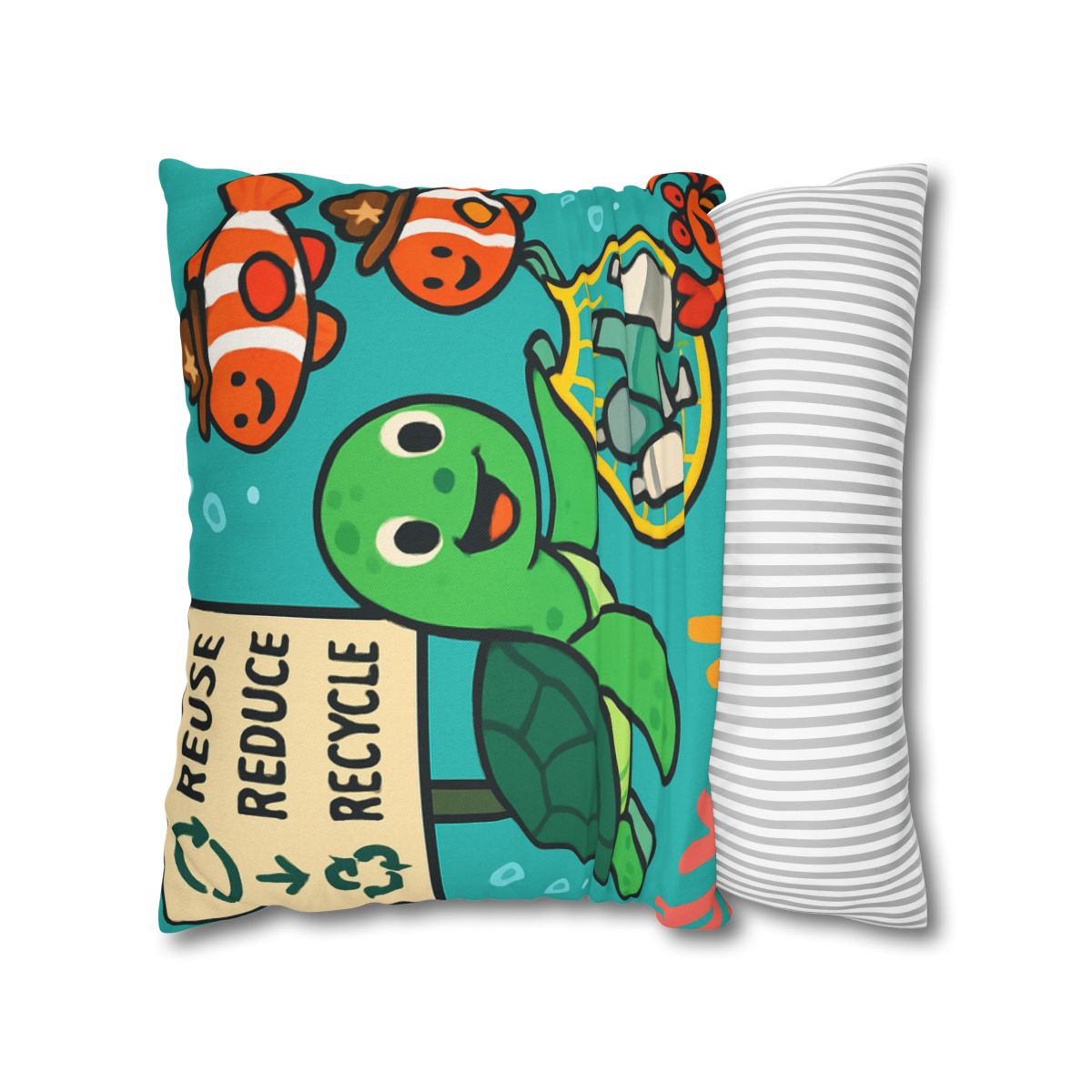 Coral Reef Recycling Rangers designer print pillow cases