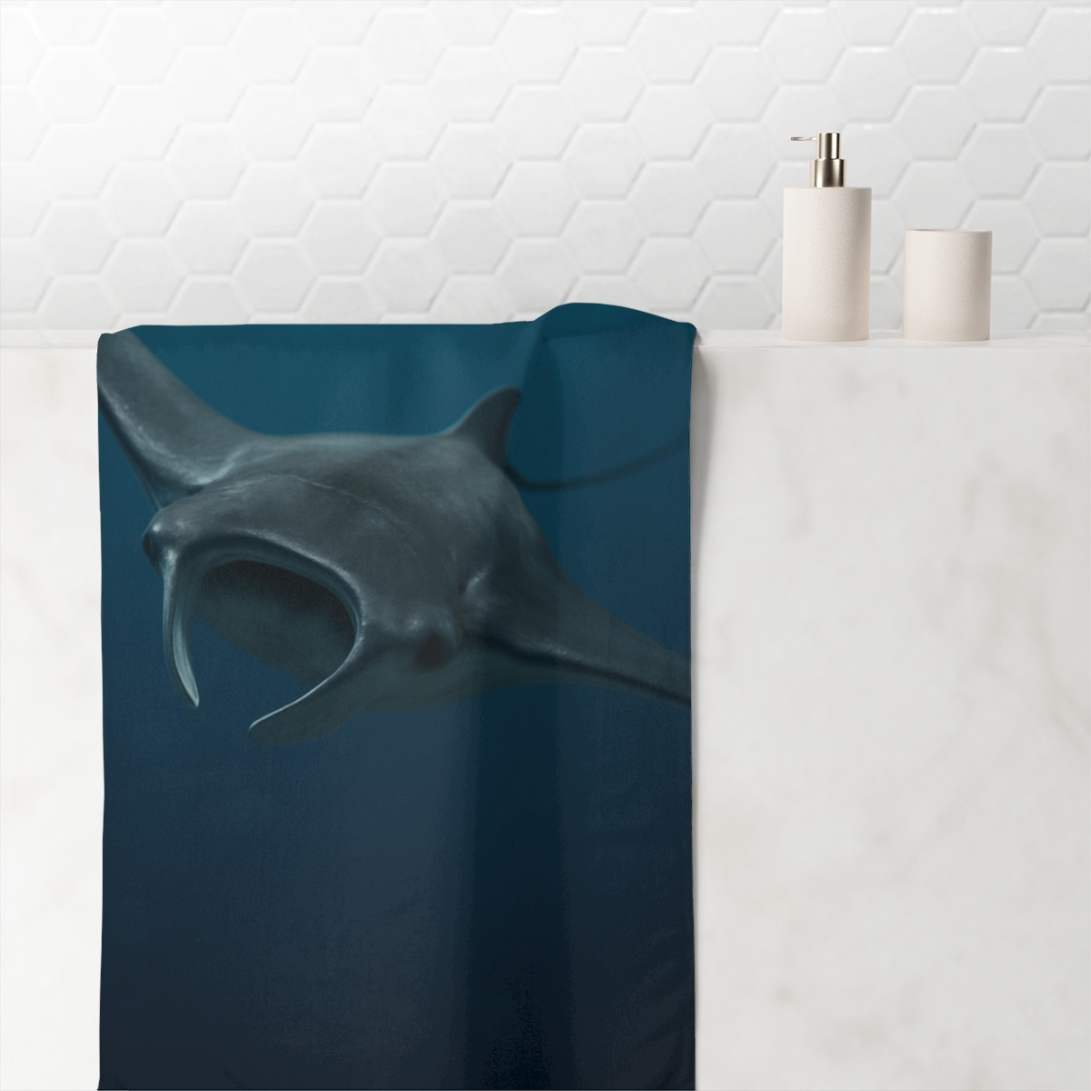 Aurora Drift Manta Ray unique gift towels