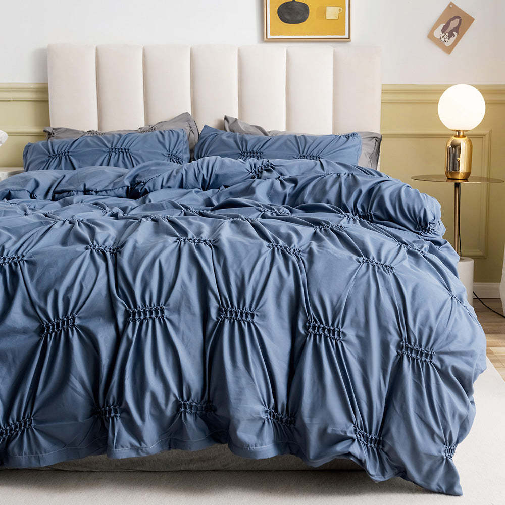 Pintuck Elastic Duvet Cover Set