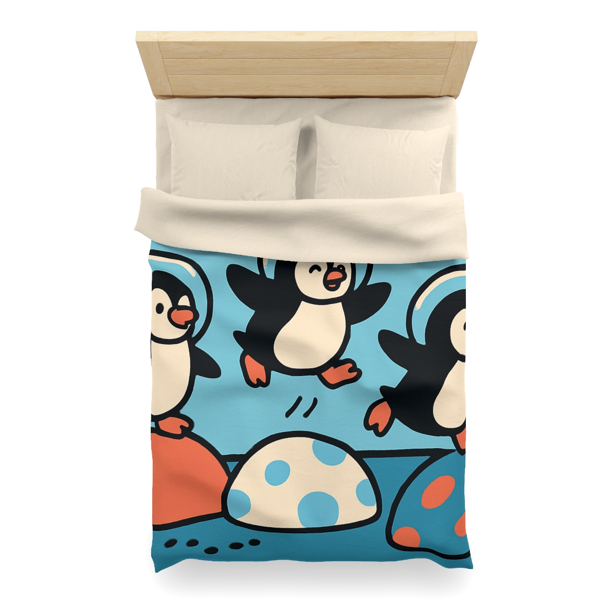 Planet Hopper Penguins personalized bedding duvets