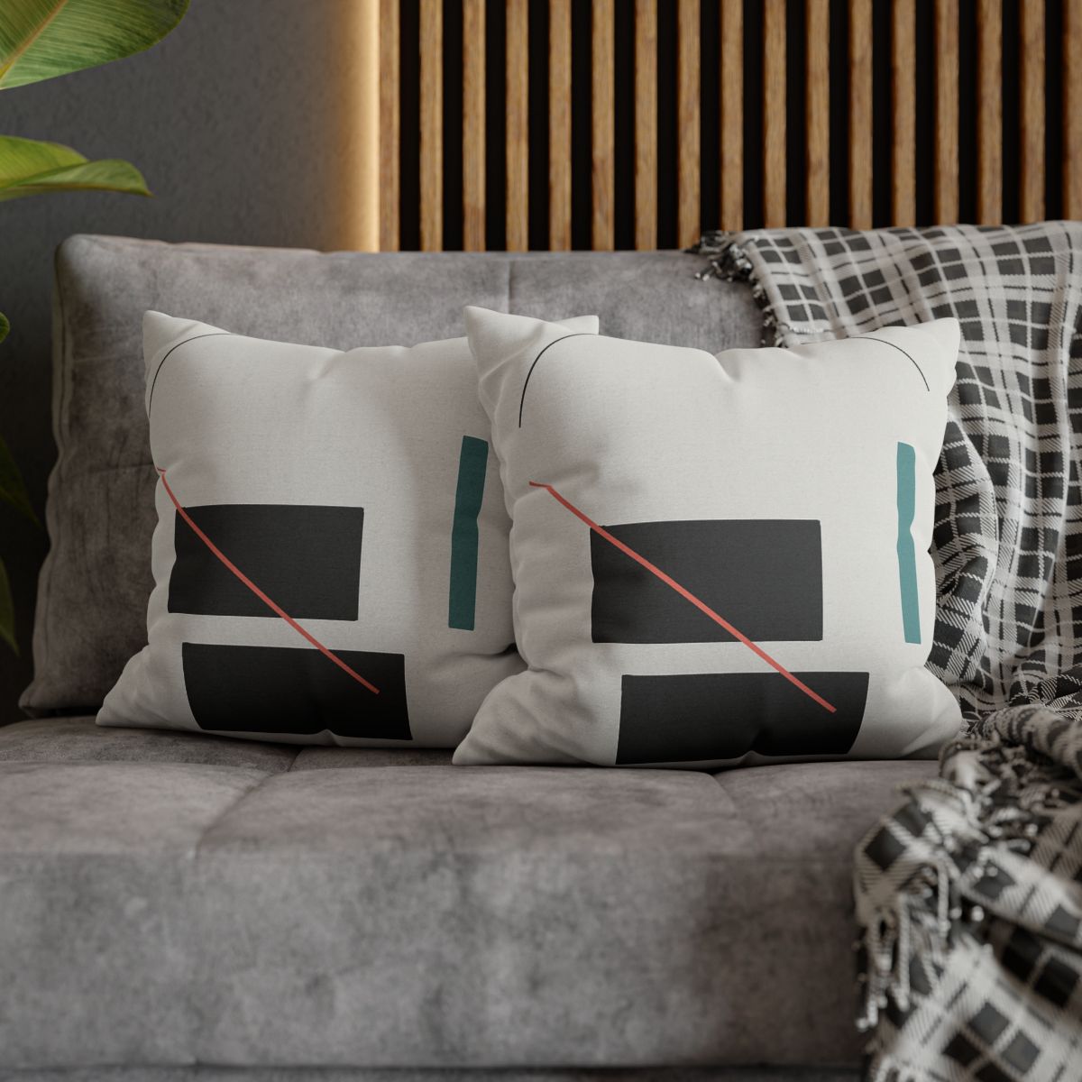 Stacked Rectangles With Crossing Arc trendy patterned pillow cases