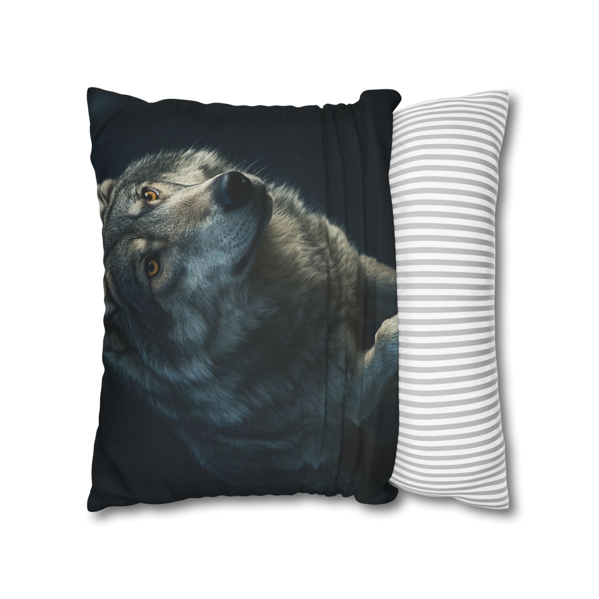 Moonlit Pause Gray Wolf personalized pillow covers