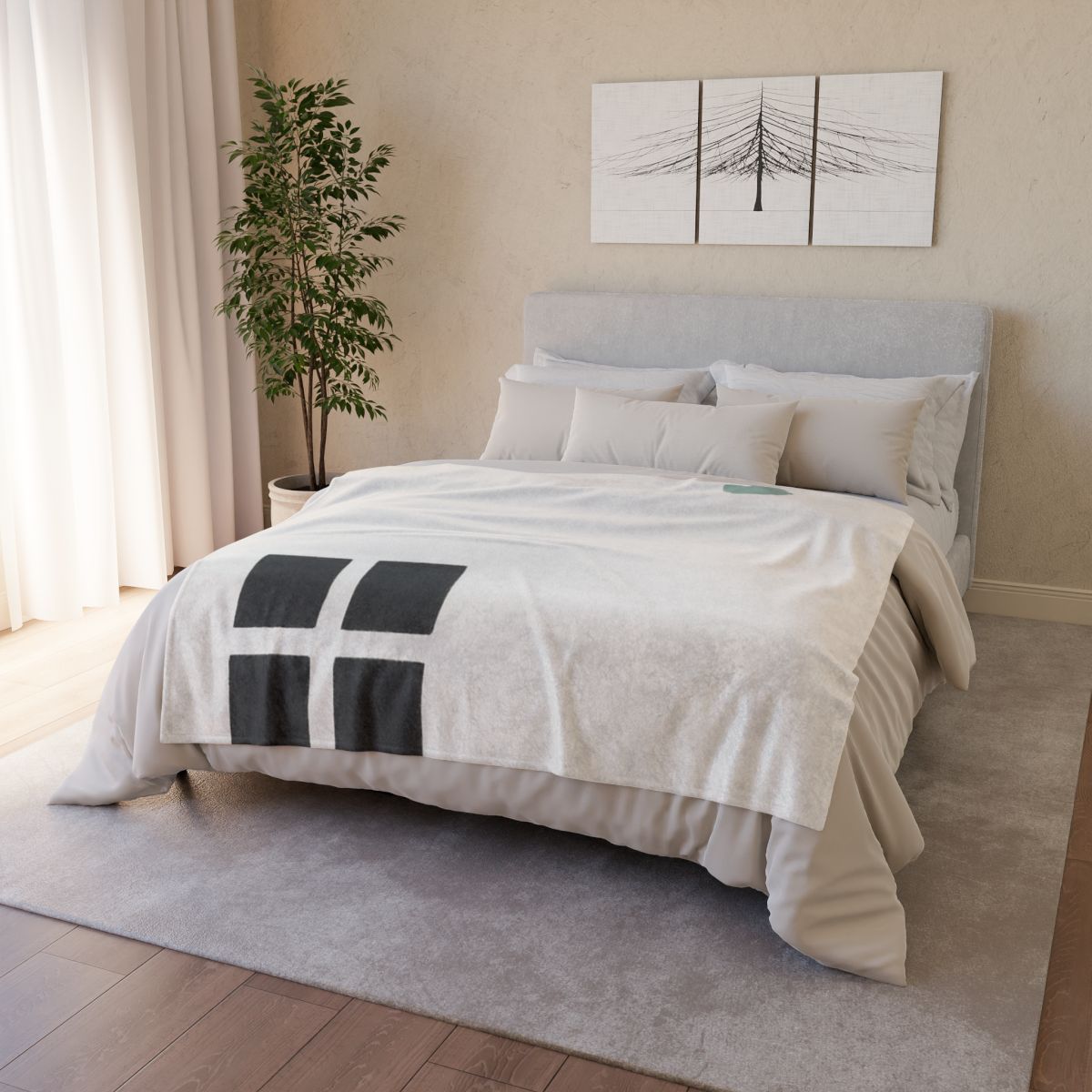 Corner Grid And Wandering Planet personalized cozy blankets