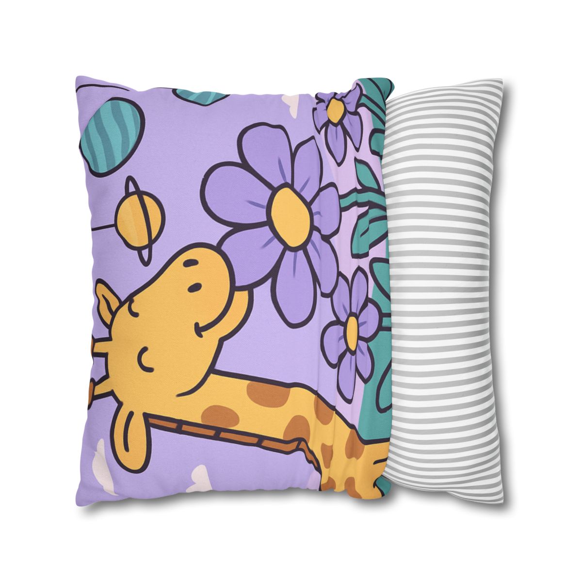 Galaxy Garden Giraffe trendy patterned pillow cases