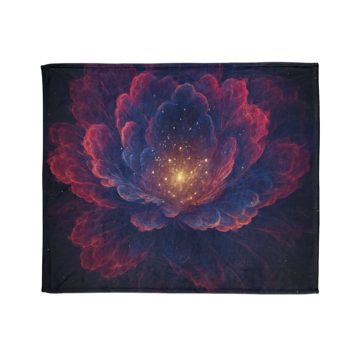 Fractal Nebula Bloom designer printed blankets