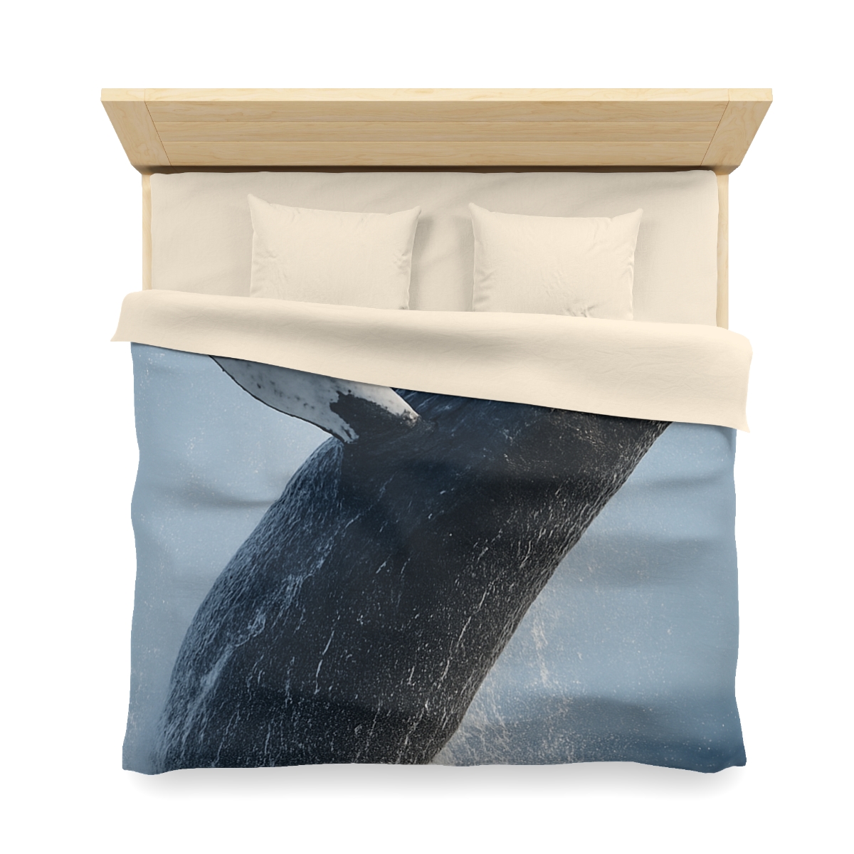 Humpback Whale Rising Calm designer printed duvets