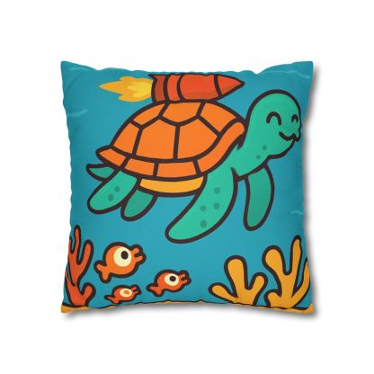 Rocket Powered Turtle Reef trendy patterned pillow cases
