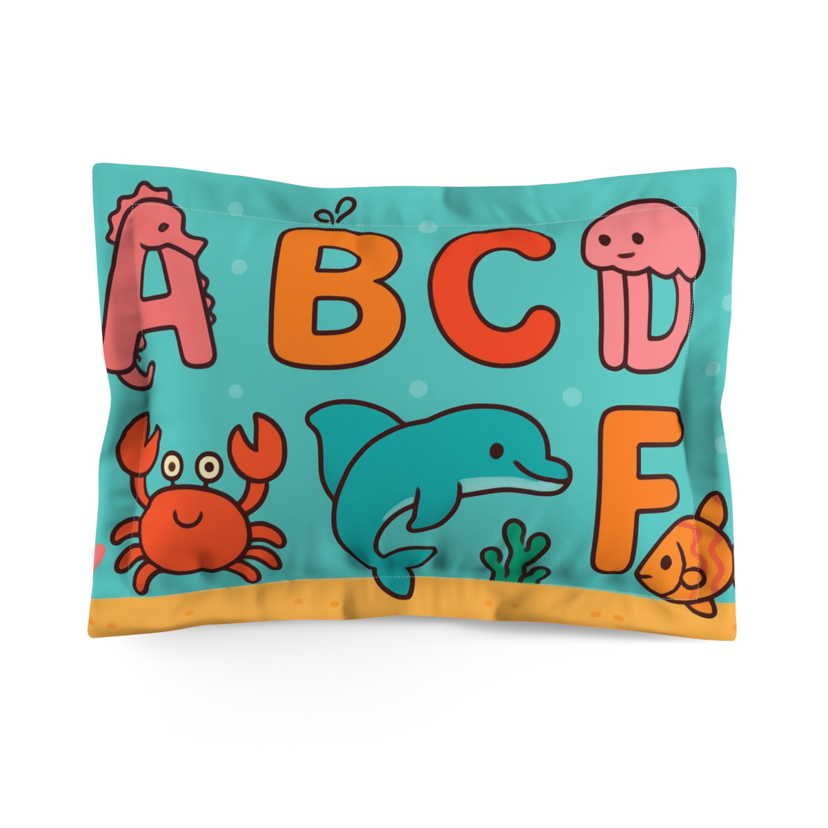 Coral Reef Alphabet Parade stylish throw pillows