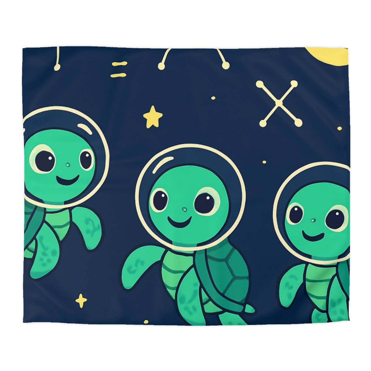 Space School Of The Curious Sea Turtles personalized bedding duvets