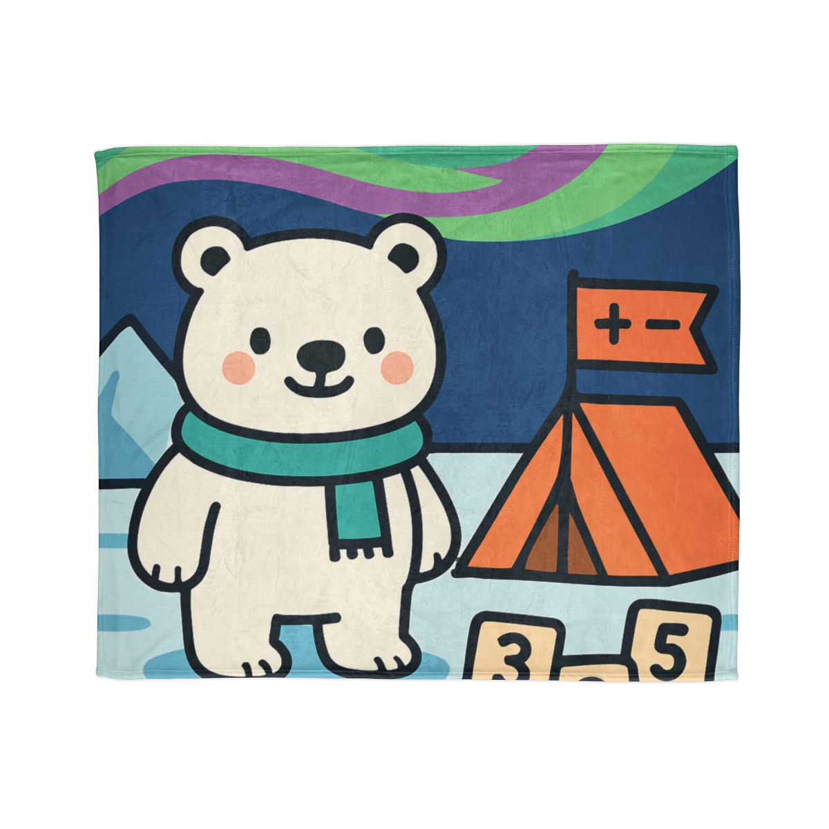 Polar Bear Aurora Math Camp custom blankets