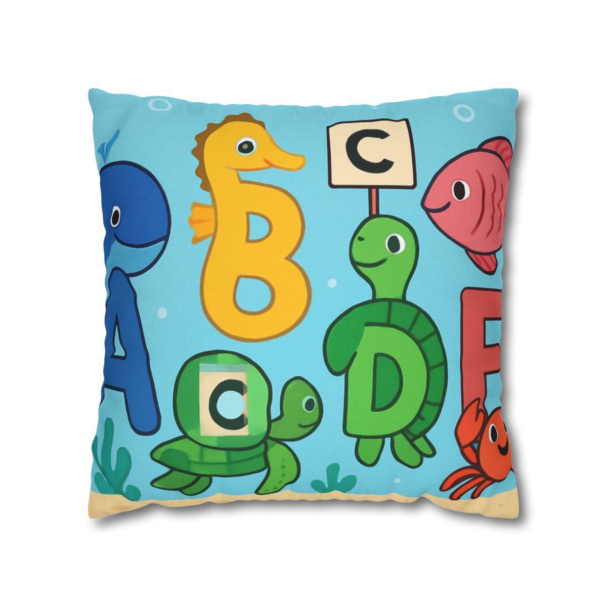 Coral Reef Alphabet Parade personalized pillow covers