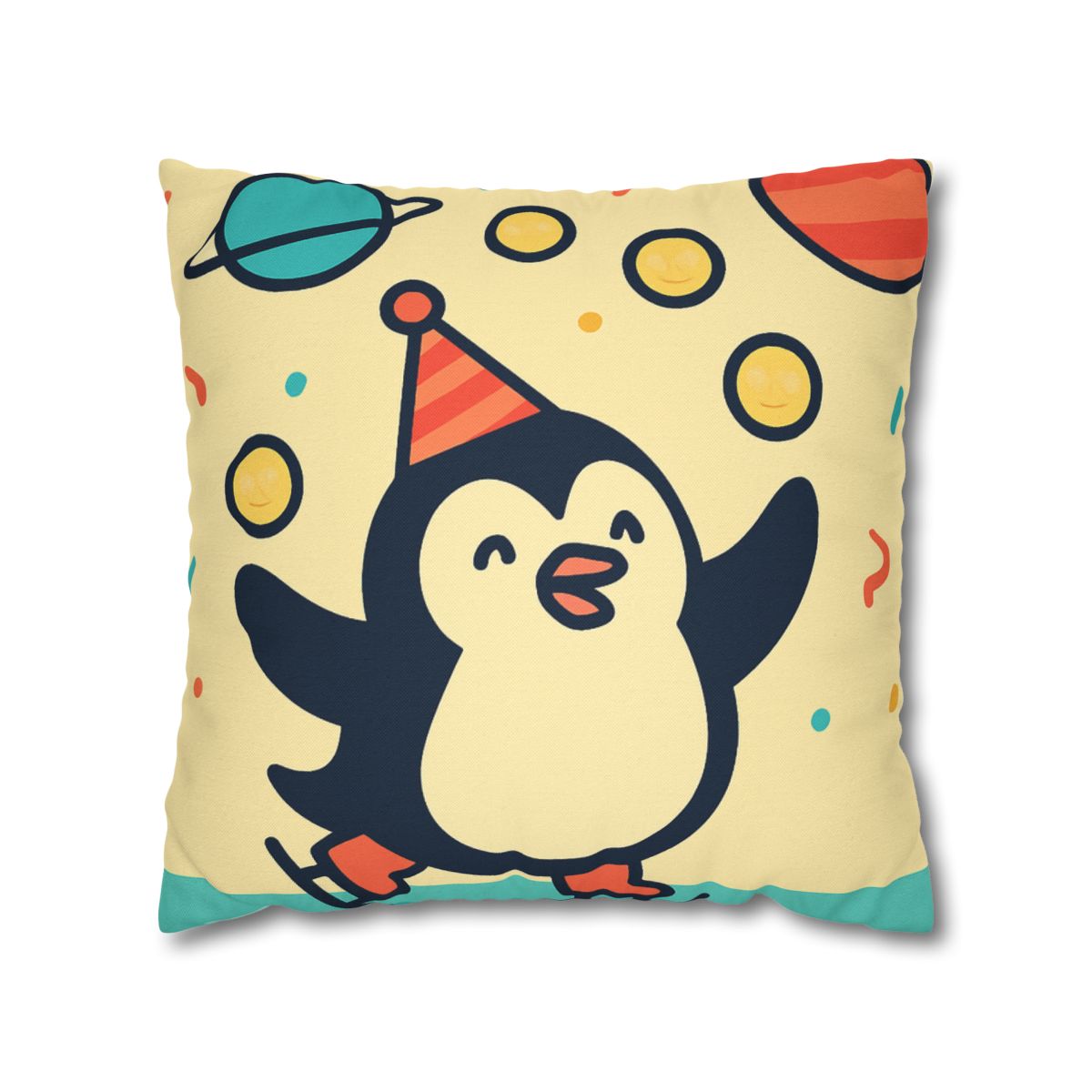 Cosmic Carnival Penguin designer print pillow cases