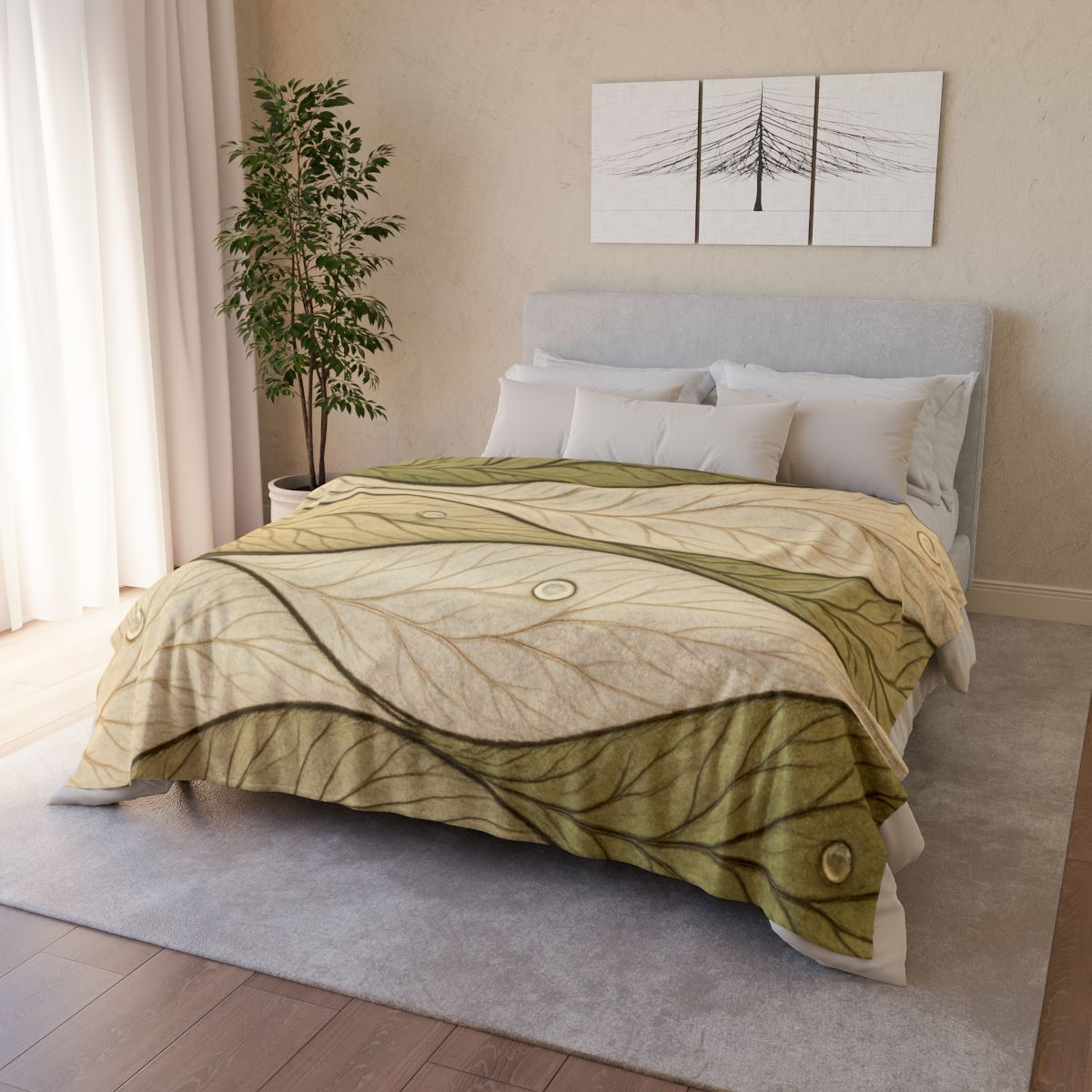 Leaf Vein Topography Waves trendy patterned blankets
