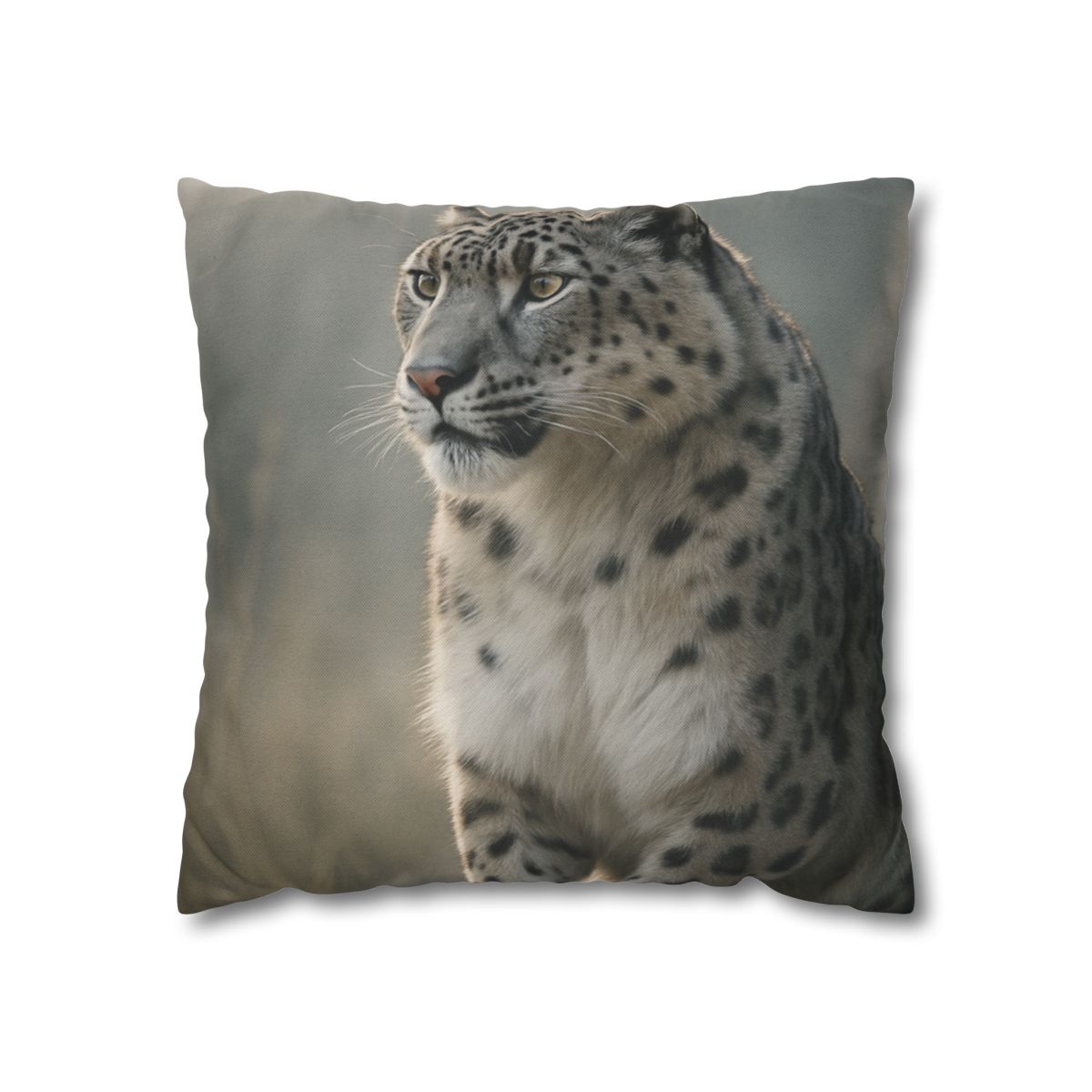 Mist Veil Snow Leopard designer print pillow cases