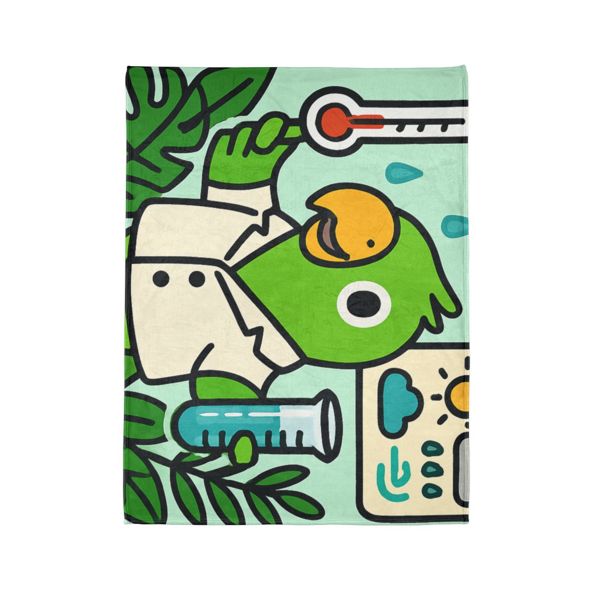 Rainforest Weather Lab With Parrot Scientist unique gift blanketscustom blankets